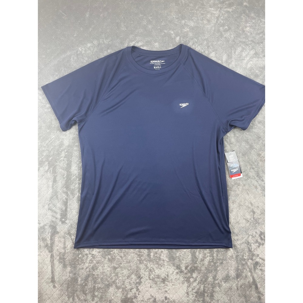 Speedo Mens Easy Swim Shirt‎ 2XL Navy Blue UPF 50+ Protection Turbodri